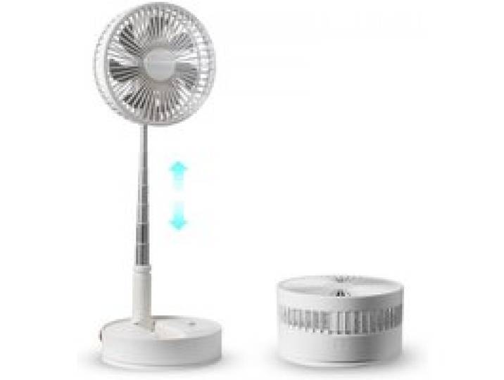 VEVOR Ventilateur Portable USB Rechargeable sur Pied 194 mm avec Télécommande Ventilateur de Bureau Silencieux Pliable Rétractable Réglable 4 Vitesses 7200 mAh pour Chambre à Coucher, Voyage, Camping