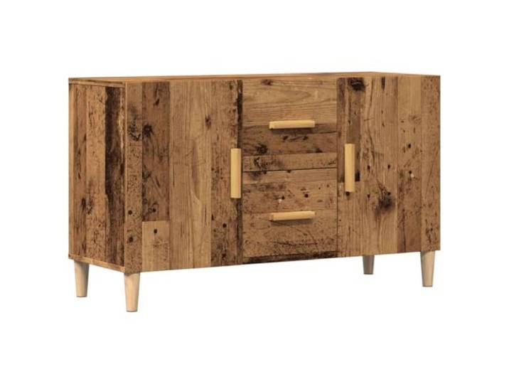 GHVBNMF Sideboard Altholz-Optik Kommode Anrichte 100x36x60 cm Vielseitige Anrichte aus langlebigem Holzwerkstoff mit Metallfüßen für Schlafzimmer, Flur und Wohnbereich.