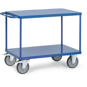 Fetra Tischwagen 2403B, aus Metall, mit 2 Etagen, Tragkraft 600kg, 1200 x 800mm
