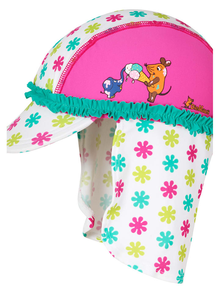 Playshoes Nackenschutzcap "Die Maus" in Weiß/ Bunt - 53 cm