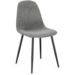 Esszimmerstuhl New Irelia 4er-Set aus weichem Stoff, modern, Beige Schwarz, gepolstert