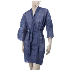 MONOUSO - Einweg Kittel Kimono in TST PP mit Tasche Blau XL (10 Stück)