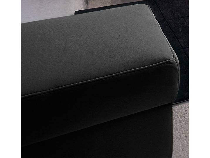 Hocker, Microfaser & Softlux®, Schwarz, 59×40×59 cm, Modern, Domo-Collection