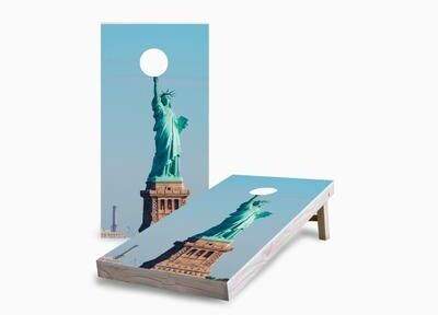 Skip's Garage Statue of Liberty Corn Hole Board Set