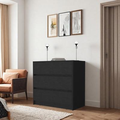 ZWYO HOSIMU "33.46"" Wide 3-Drawer Chest with Manufactured Wood Top and Storage Drawers"