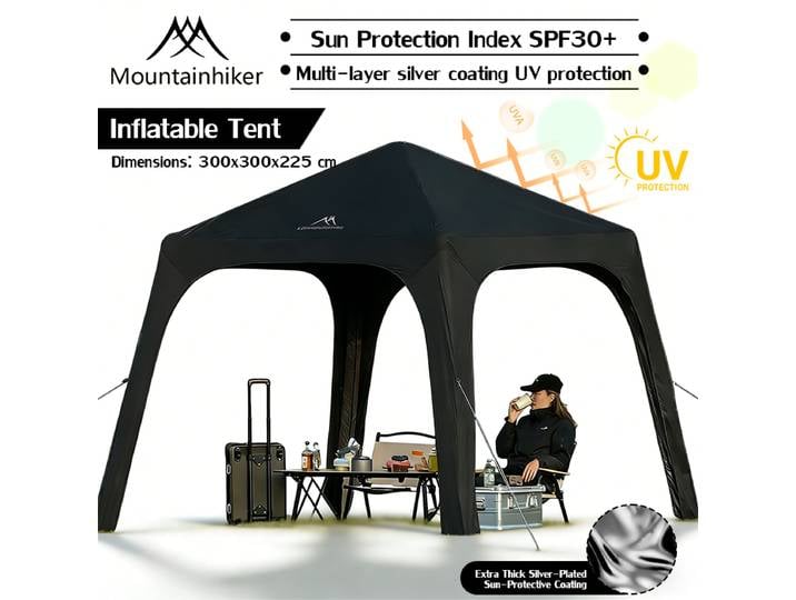 Tente dôme gonflable, grand abri de camping pneumatique, tente igloo gonflable portable à montage rapide pour le camping familial, les pique-niques, la plage