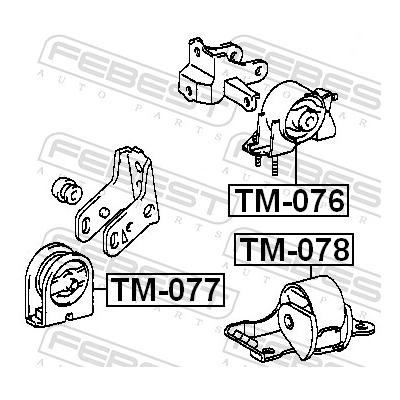 FEBEST Lagerung, Motor TM-077 vorne für TOYOTA