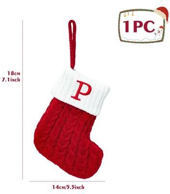 Uplift Treasures Personalized Christmas Knit Stocking With Snowflake Design p