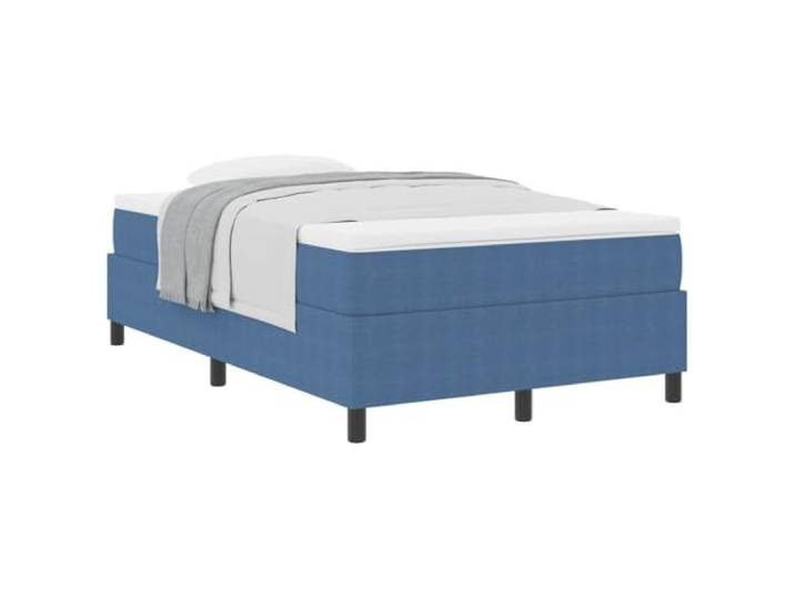 KTHLBRH Boxspringbett Blau und Weiß 120 x 200 cm mit Matratze Struktur aus Holz, feste Latten, mittlere Festigkeit, Beine aus Kunststoff
