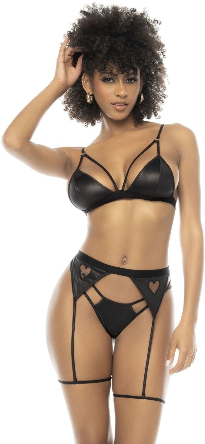 Mapalé Ensemble 3 pièces Rika en wetlook noir