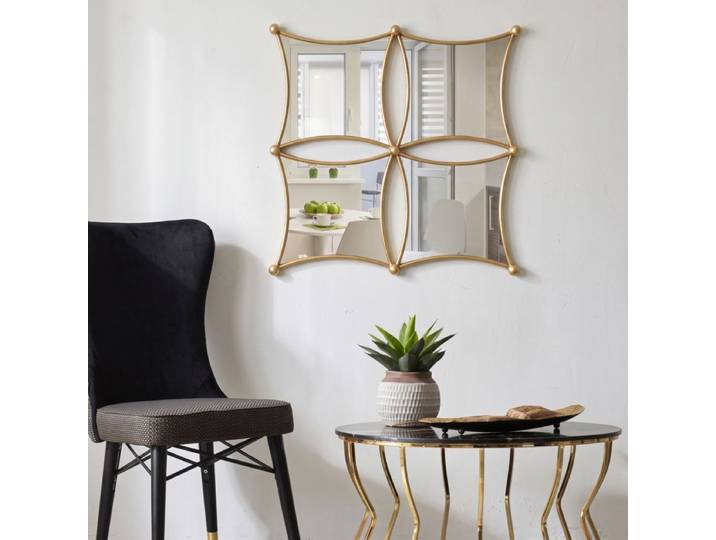 Miroir mural carré 68x68 cm Ekho Doré