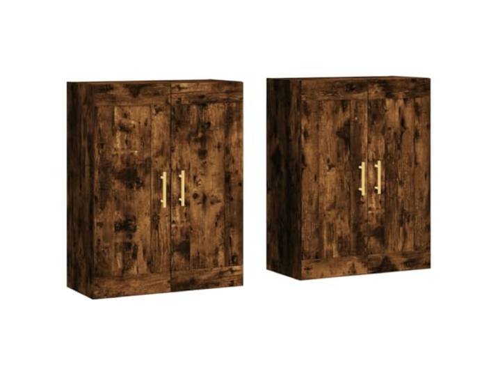 GHVBNMF 2er Set Wandschränke Räuchereiche Holzwerkstoff 69,5x34x90 cm Platzsparende Hängeschränke in Räuchereiche-Optik für Wohnzimmer & Flur mit reichlich Stauraum und robustem Eisenrahmen.