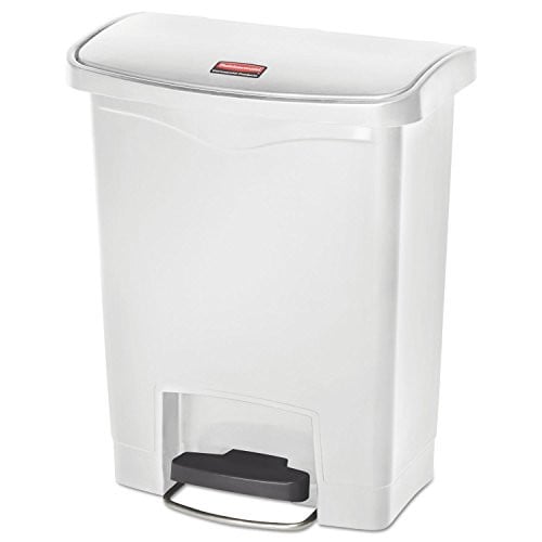 Rubbermaid Commercial Products Slim Jim Step-On afvalbak, 30 liter, wit