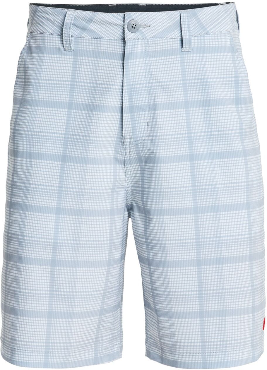 Badeshorts QUIKSILVER "YG Check In Amphibian 21", Herren, Gr. 31SM, grau (quarry check in), Obermaterial: 88% Polyester, 12% Elasthan., Badehosen Badeshorts