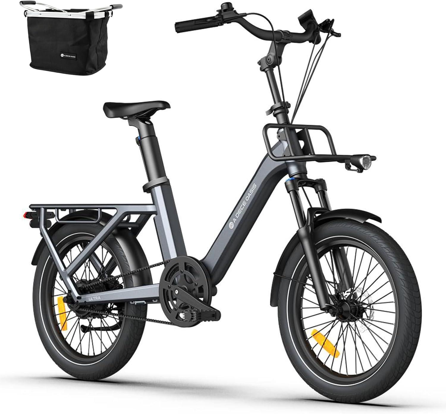 ADO E-Bike Air One Pro, Elektrofahrrad,BAFANG Motor,Riemenantrieb,Dual-Modus-Umschaltung,20 Zoll, 2 Gang,ebike Damen/Herren