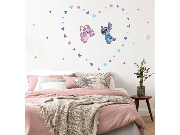 Wandtattoo KOMAR Stitch in Love - Größe 50 x 70 cm , bunt, Disney, Folie, Wandtattoos, Wandtattoo, selbstklebend, Wandsticker, Kinderzimmer