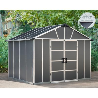 Gerätehaus PALRAM - CANOPIA "Yukon", grau, Aluminium, Kunststoff, Polycarbonat (PC), Gerätehäuser, mit lebenslang widerstandsfähigen Wandpaneelen