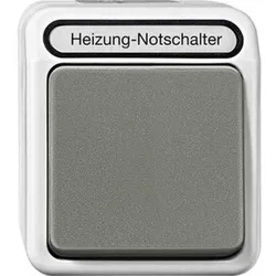Merten AQUASTAR Wippschalter, Kontrollschalter, lichtgrau, matt, Aufputz, IP44, 2p, 1f