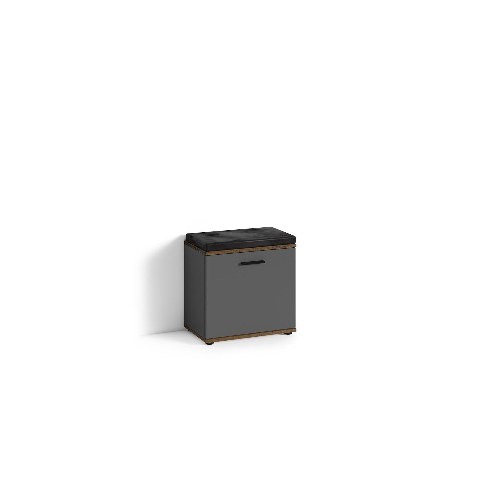 byLIVING Sitzbank JAKOB, Breite 48,5 cm, Old Wood /anthrazit, Sitzkissen