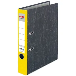 herlitz Ordner Rückenbreite 5 cm DIN A4 Karton gelb marmoriert