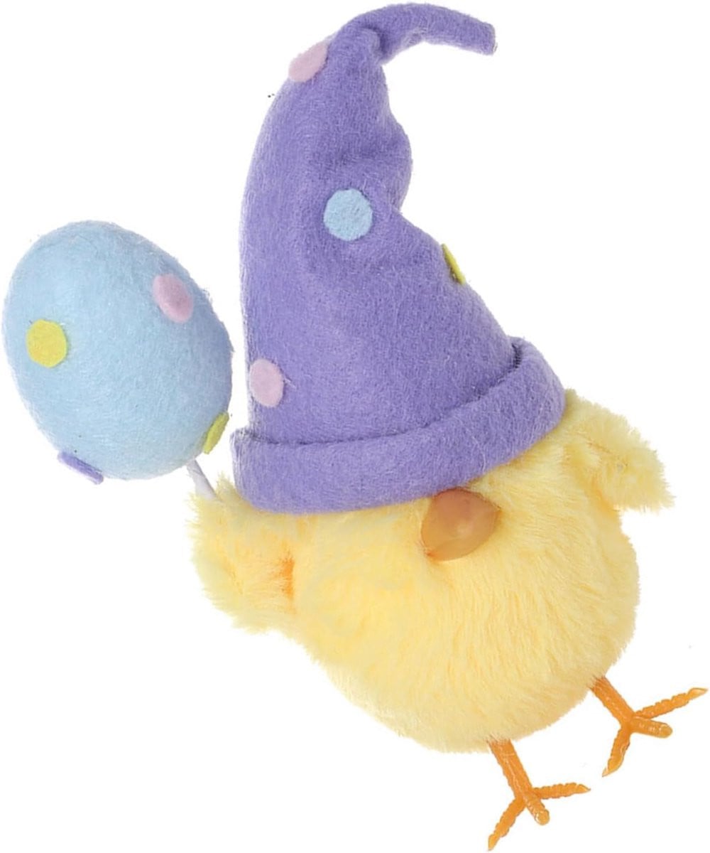 Pluche Kuiken Beeldje Paasdecoratie Hoogte: 16 cm