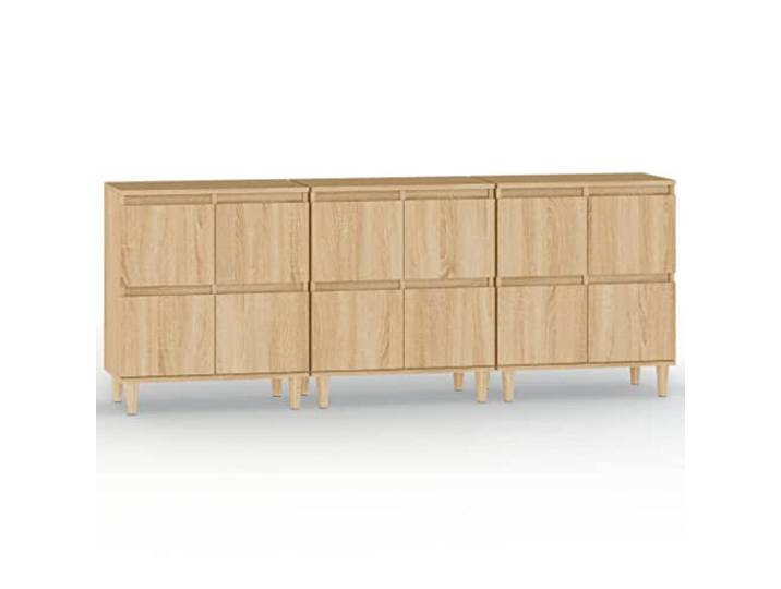 HGFDVCMR 3er Set Sideboard Sonoma-Eiche Holzwerkstoff 60x35x70 cm Drei flexible Kommoden aus pflegeleichtem Holzwerkstoff schaffen viel Platz im Wohnzimmer, Schlafzimmer oder Flur.