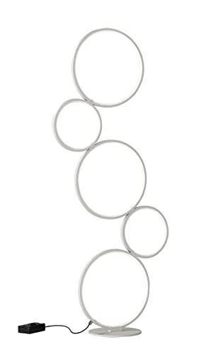 Trio Leuchten Rondo LED vloerlamp wit metaal met voetdimmer