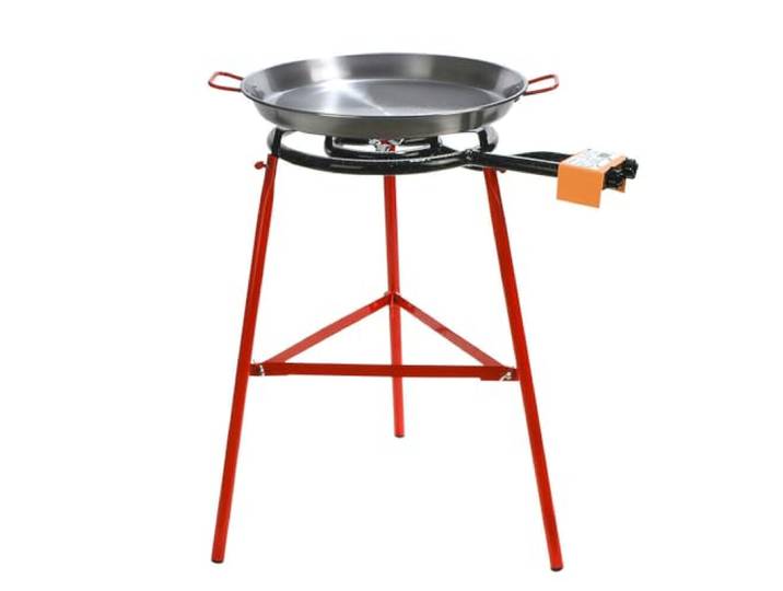 Garcima Tabarca Paella-Pfannen-Set mit Brenner, 50,8 cm Karbonstahl Outdoor-Pfanne und verstärkte Beine, importiert aus Spanien (14 Portionen)