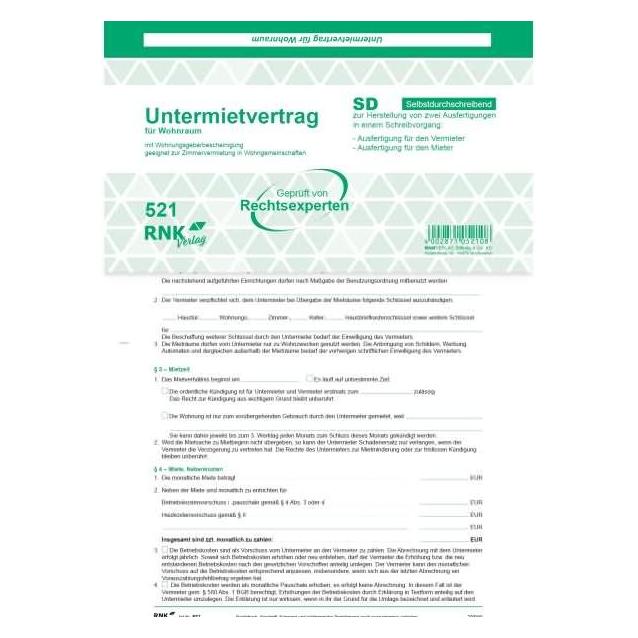 Rnk Untermietvertrag SD (37403402)