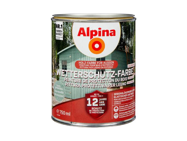 Alpina Wetterschutz-Farbe Steingartenblau Blau 0.75 l Seidenglanz