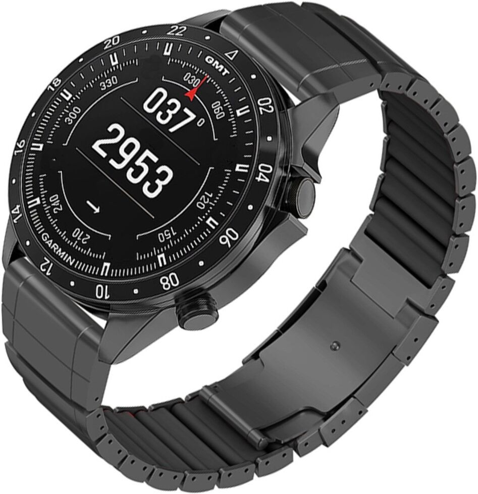 INF 22mm Schnellwechsel Uhrenarmband aus Edelstahl und Silikon, kompatibel mit Garmin-Modellen, Mehrere Farben, Robuste Schwarz