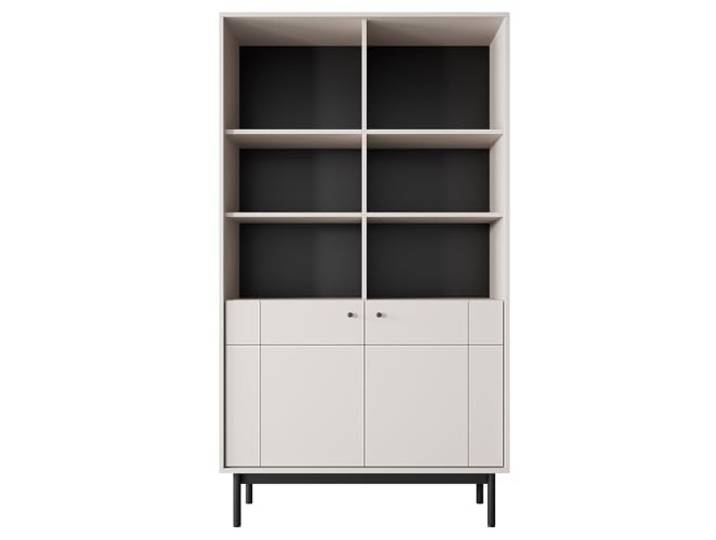 Lomadox Wohnimmer Esszimmer Regalschrank Vitrine Vitrinenschrank Schrank Standvitrine in Kaschmir 103,5 cm