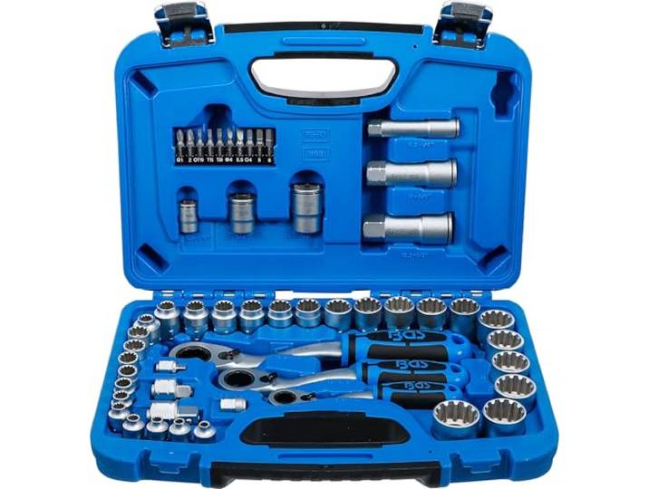BGS 2181 Coffret de douilles avec cliquet traversant Gear Lock 4\,5 à 25 mm 52 pièces