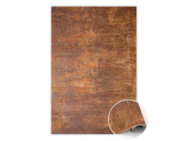 Tulup Vinyl Teppich 120x180 cm Verrostetes Blech, Rostfarben, Kunststoff, Rechteckig, 120x180 cm, Teppiche und Böden, Teppiche, Outdoorteppiche