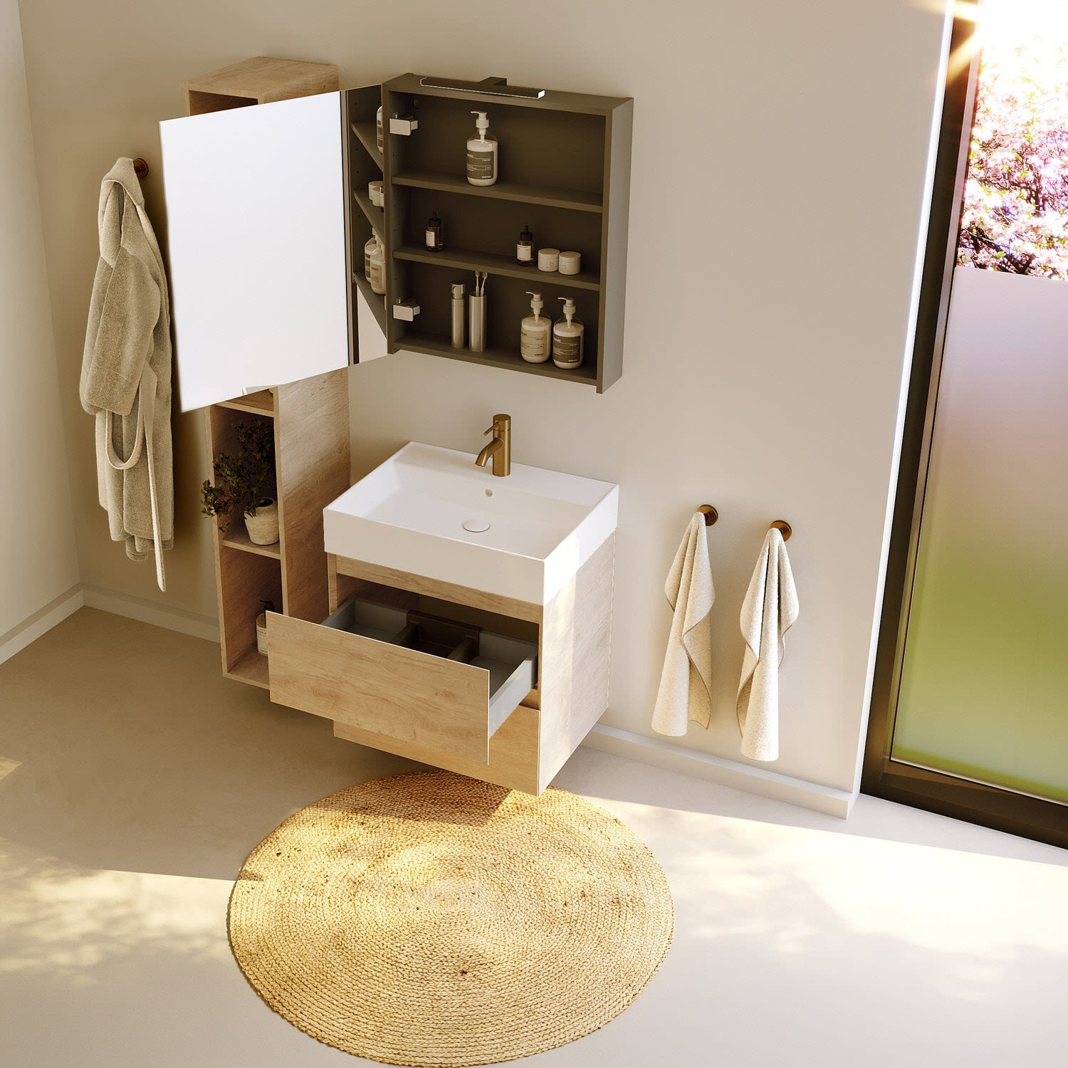 Riho Spring-Up Waschtisch RISE mit Unterschrank 60 cm, Badmöbel, F001511D05,