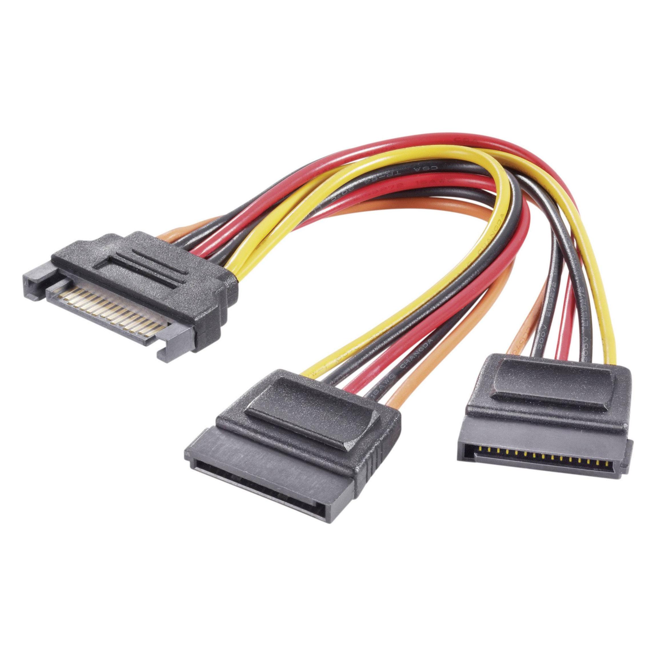 Renkforce Strom Y-Adapter (1x SATA-Strom-Stecker 15pol. - 2x SATA-Strom-Buchse 1 (15 cm) (RF-4189218)