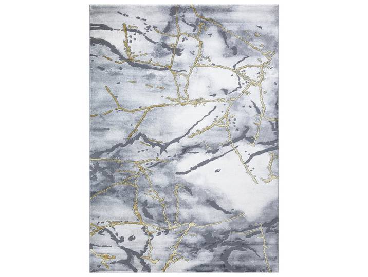 Webteppich Saphira, Dunkelgrau, Goldfarben, Marmoroptik, rechteckig, 120x170 cm, Teppiche und Böden, Teppiche, Moderne Teppiche