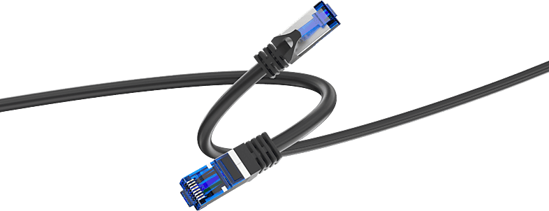 Cable de red - ISY IPC-1010, Cat-6A, 10m, 10 Gbps, Negro
