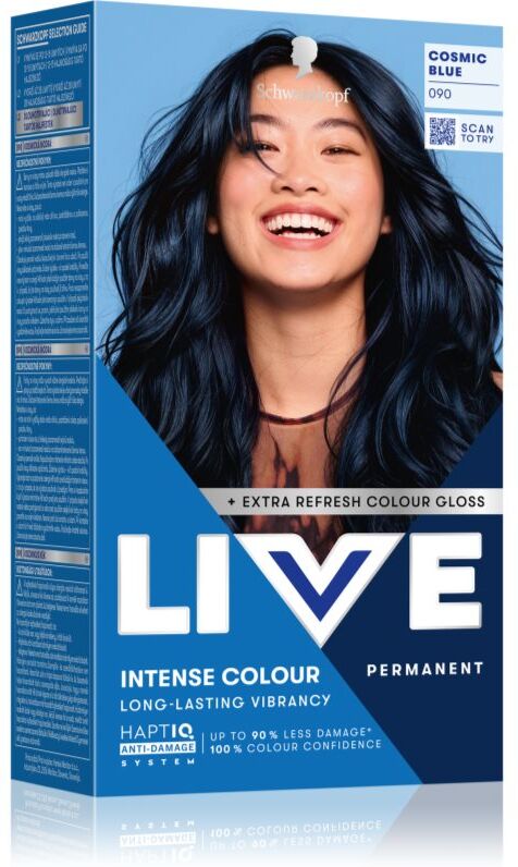 Schwarzkopf LIVE Intense Colour coloration cheveux permanente teinte 090 Cosmic Blue 1 pcs