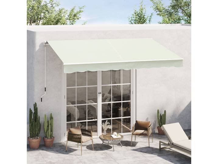 Outsunny Store Manuel Rétractable Crème 3x2,5m