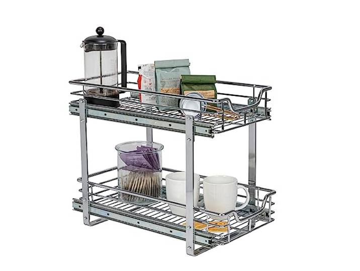 Household Essentials Glidez C21221-1 2-stöckiger Schrank-Organizer, 29,2 cm breit, Chrom