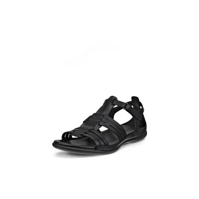 Sandale ECCO "FLASH", Damen, Gr. 37, Leder, schwarz, Glattleder, unifarben, Schuhe Sandale, Sommerschuh, Urlaubsschuh mit Klettverschluss