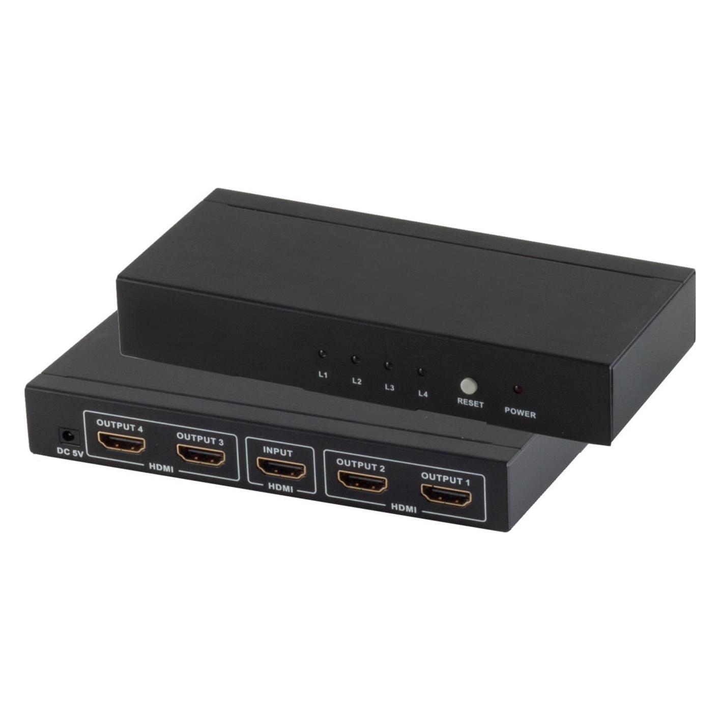 Shiverpeaks S/CONN maximum connectivity HDMI Verteiler, 1 x IN 4 x OUT mit Netzteil, 4K2K, 3D, VER1.4 (05-03004)