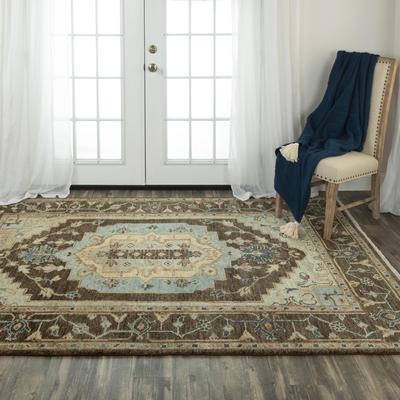 Alora Decor Abby Persian Style Hand-spun Brown Wool Area Rug