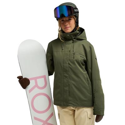 Snowboardjacke ROXY "Brylee 10K", Damen, Gr. L, grün (beetle), Obermaterial: 100% Polyester., Jacken Snowboardjacke
