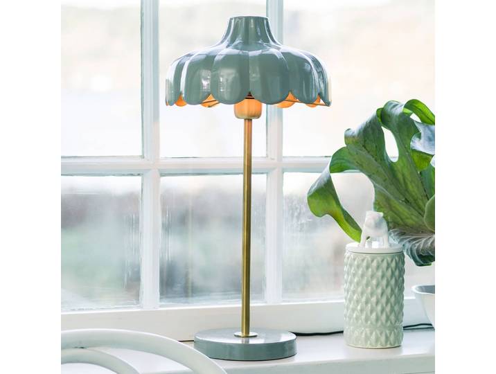 PR Home Tischlampe Wells, grün, für Wohn- / Esszimmer, Metall, Tischlampe