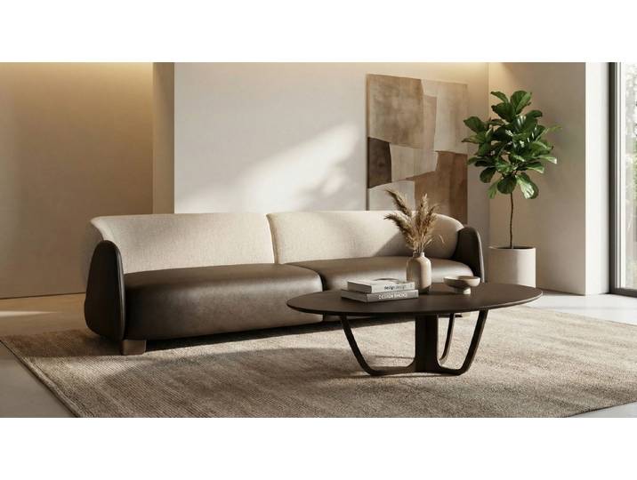 JVmoebel Sofa Designer Sofa Beige Braun Wohnzimmer Modern hochwertige Möbel, 2 Teile, Made in Europa