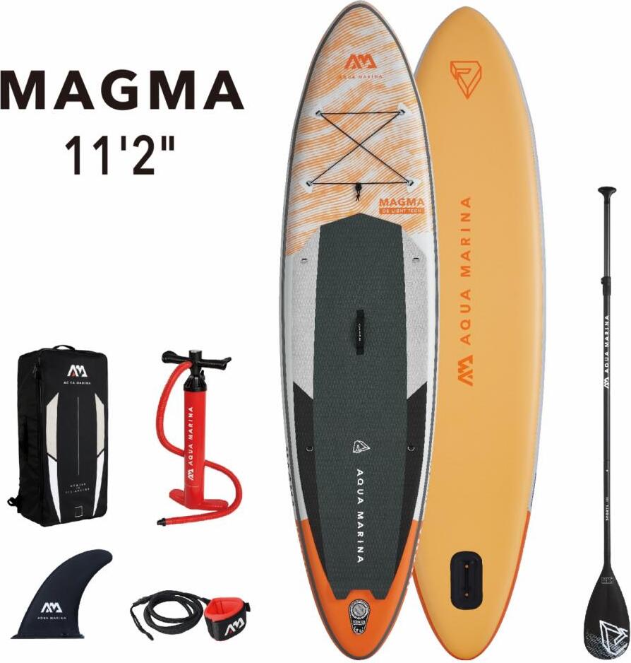 Aqua Marina All-Around SUP Board 340x84cm Reißverschlussrucksack Double Action-Pumpe LIQUID AIR Paddel Einschub-Mittelfinne Sicherheitsleine Orange