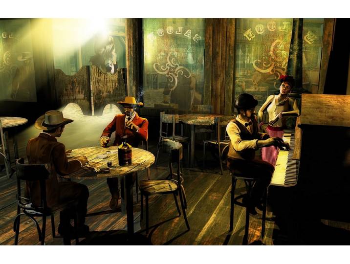 Fototapete PAPERMOON SALOON-WILD WEST NOSTALGIE RETRO VINTAGE BAR COWBOY XXL , bunt, B:2,5m L:1,86m, Vlies, Tapeten, Fototapete