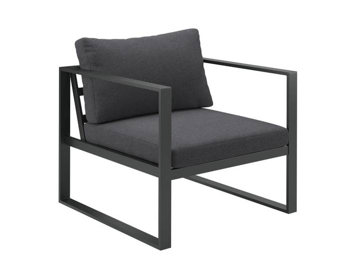 Ambia Garden Loungesessel, Anthrazit, Metall, Textil, Füllung: Schaumstoff, eckig, 73x63x76 cm, inklusive Armlehnen, Gartenmöbel, Loungemöbel, Lounge-Sessel